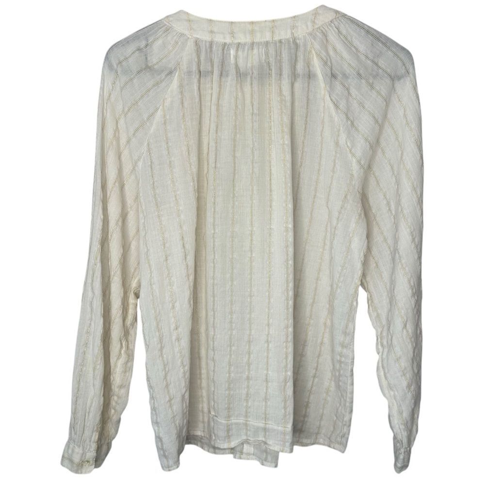 Velvet by Graham & Spencer Cream Button-Front Textured Blouse - Picture 4 of 6